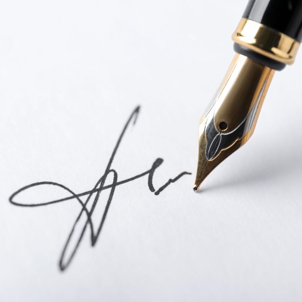Signed deed poll document with legal seal representing enrolled deed polls and official name change records in the UK.